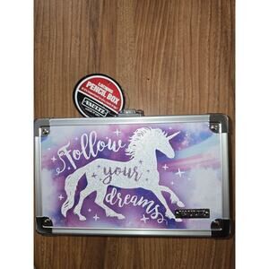 Vaultz Locking Pencil Box Follow Your Dreams Unicorn 2 Keys 8.25x 5.5 x 2.5“